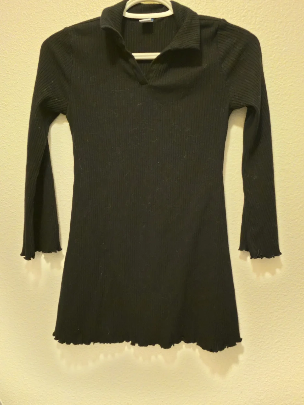 Old Navy Black Long-Sleeve Polo Tunic Dress